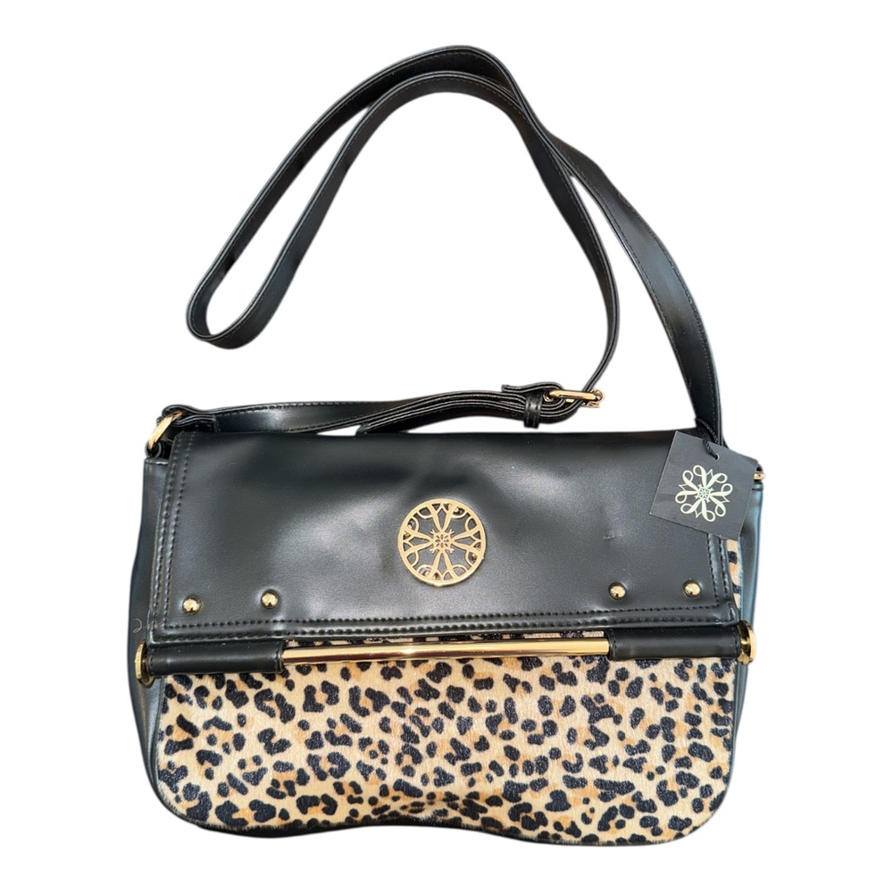 Avon Signature Collection Black and Leopard Print Crossbody Bag